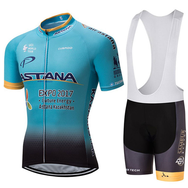 2017 Astana Pro Team Summer Pro Sporting Racing Uci World Tour Cycling Jersey 9d Pad Bike Shorts Set Ropa Ciclismo Bicycle Wear