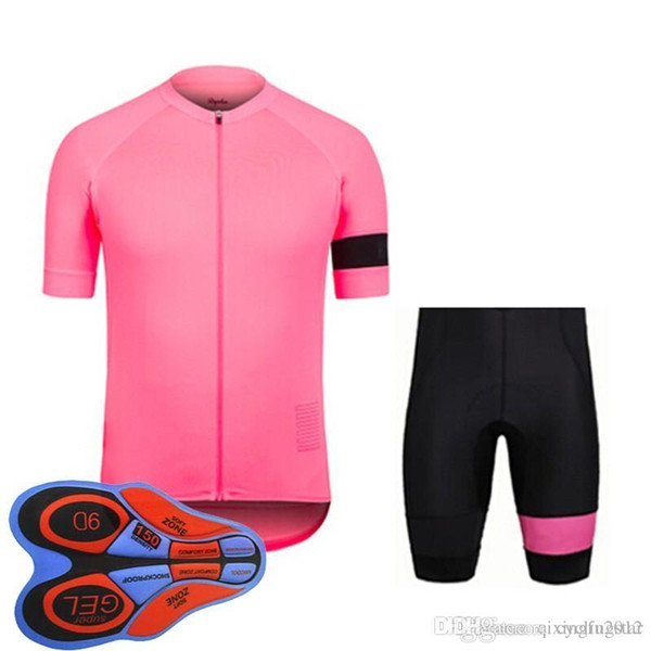 Rapha Team Cycling Short Sleeves Jersey Bib Shorts Sets 9d Gel Pad Cycling Clothing Breathable Outdoor Mountain Bike F2290