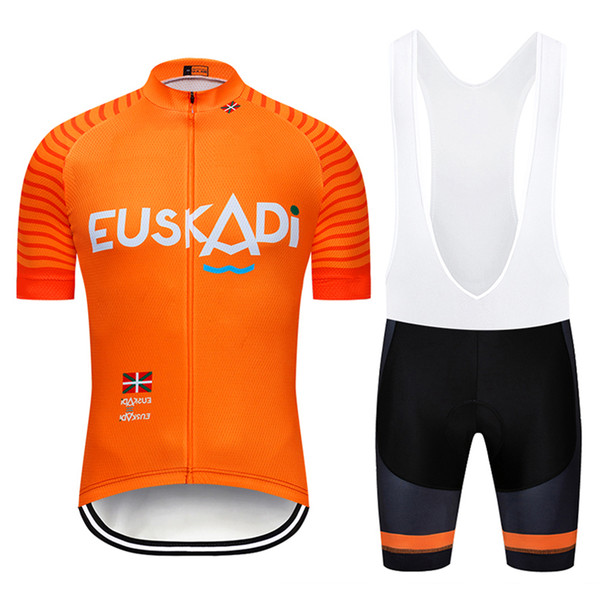 New Orange Euskadi Cycling Team Jersey 20d Bike Shorts Suit Ropa Ciclismo Mens Summer Quick Dry Bicycle Maillot Pants Clothing