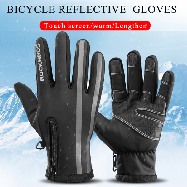 Wholesale Winter Cycling Bicycle Gloves Men Touch Screen Windproof Thermal Warm Fleece Gloves Women Motorcycle Snow Skiing Bike Glove