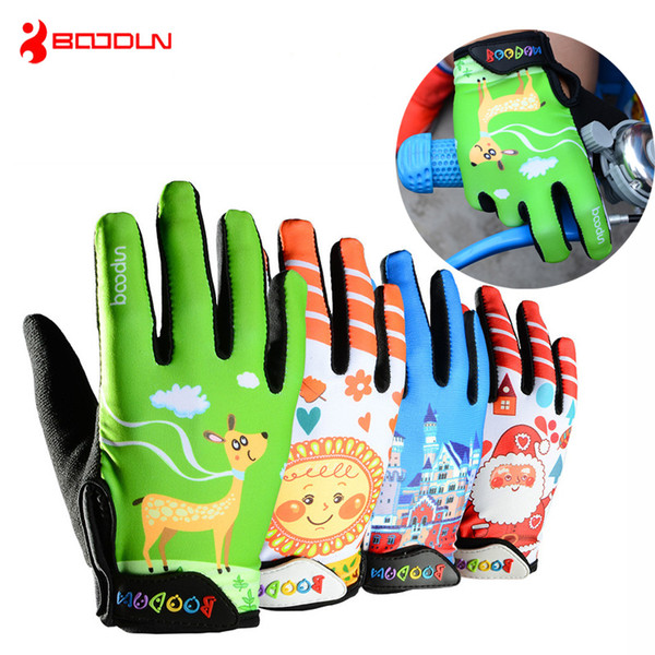 Wholesale Kids Cycling Gloves Full Finger Boys Girls Non-Slip Skate Riding Mountain Bike Outdoors Sports Children Protective Gloves 4-10Year