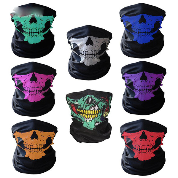 Outdoor Seamless Versatile Magic Skull Scarf Face Mask Scarf Cycling Riding Masks Warm Neckerchief Halloween Costumes