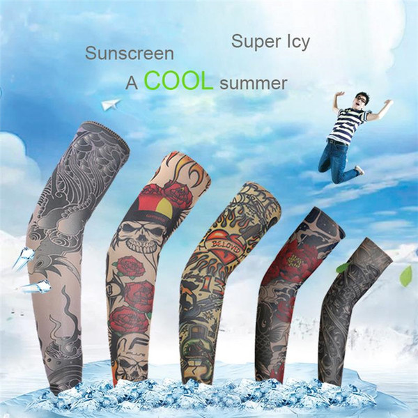 Fast Shipping Tattoo Oversleeve Arm Sleeve Cycling Bike Bicycle Outdoor Arm Warmers Cover Oversleeve Sleevelet 100 PCS