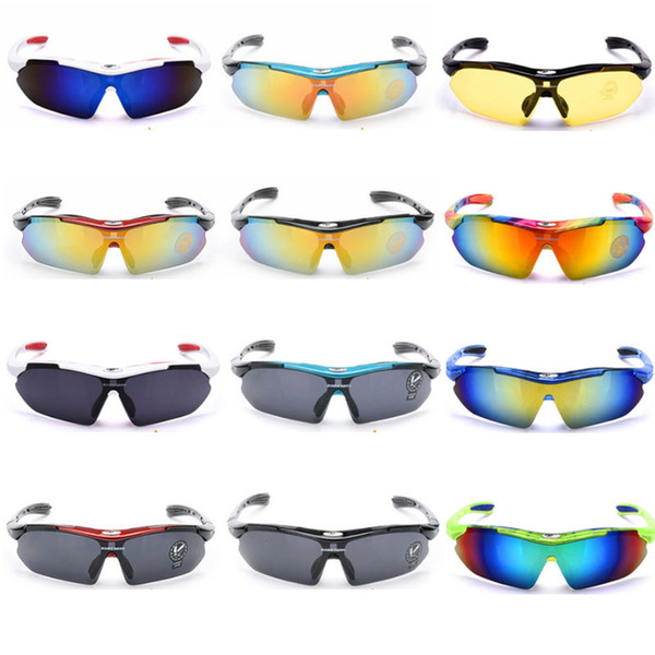 With Case Sunglasses Cycling Outdoor Sports Sunglasses Dazzle Color UV400 lens Summer Sunglasses Beach Sun Glasses DHL Shipping