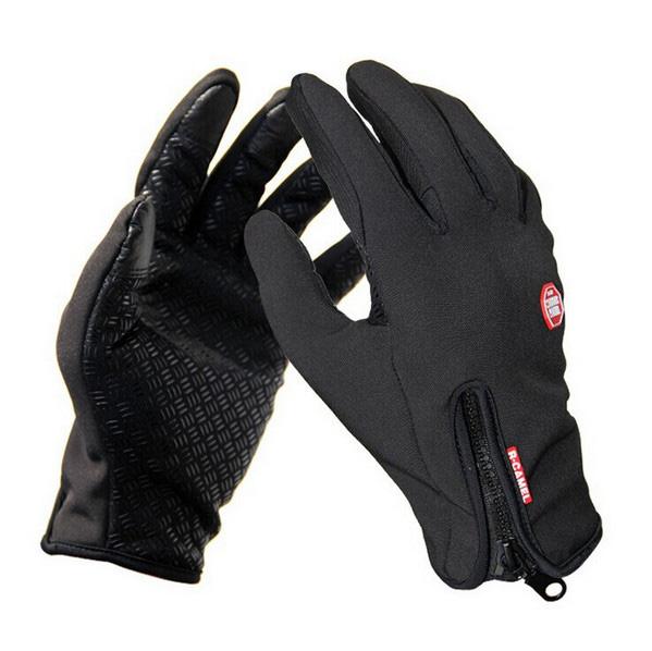 Bicycle Gloves Windstopper Waterproof Gloves Black Riding Glove Motorcycle Gloves Touch Screen Black Full Finger Free Shipping