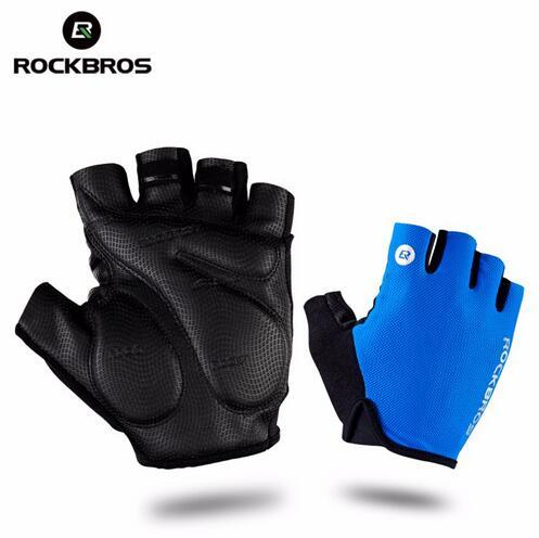 ROCKBROS Cycling Gloves Half Finger Bike Gloves Shockproof Breathable MTB Mountain Bicycle Gloves Men Sports Cycling Equipment