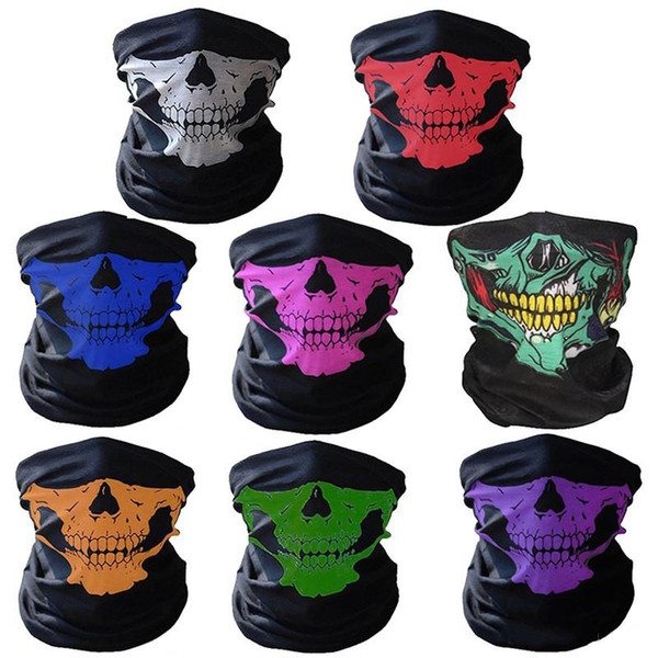 Skull Half Face Mask Scarf Bandana Bike Motorcycle Scarves Scarf Neck Face Mask Cycling Cosplay Ski Biker Headband