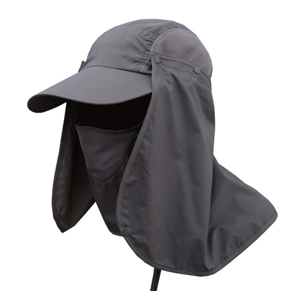 9 Color Polyester Sunhat Removable Outdoor Sports Sunscreen Hats Men's Fishing Summer cycling quick-dry Protective Headband Neck