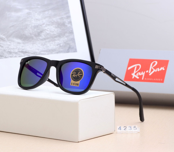 New driving Sunglasses for men women Classic Fashion Unisex UV400 design brand sunglasses black sun glasses with free bag and box 4235-01