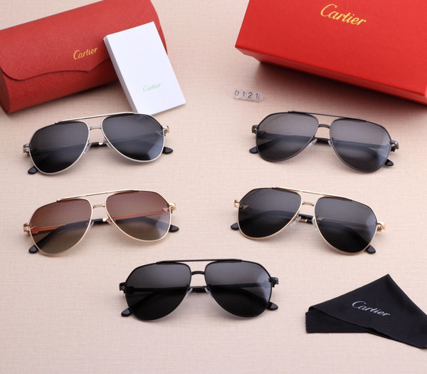 New driving Sunglasses for men women Classic Fashion Unisex UV400 design brand sunglasses sun glasses with free box 0121