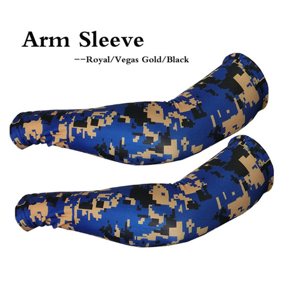 Royal/Vegas/Black Sports Compression Arm Sleeves Adult Baseball Football Basketball