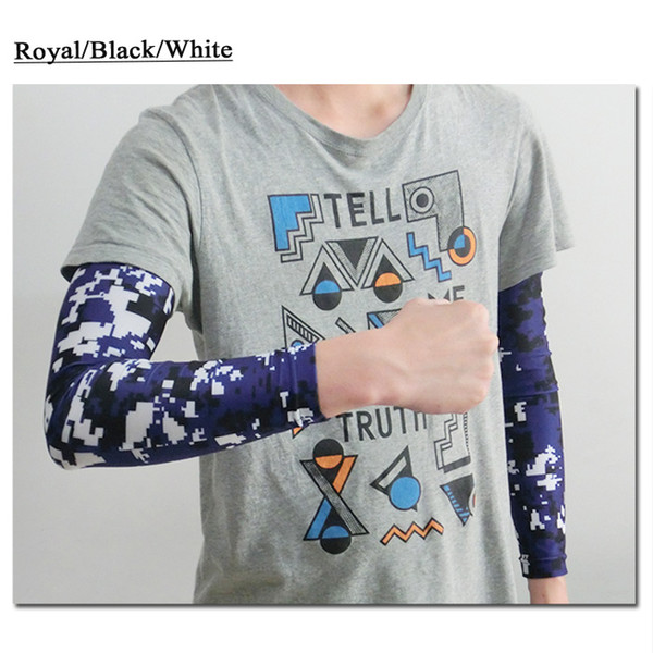 NEW Compression Sports Arm Sleeve royal/black/white Camo Baseball Football Basketball