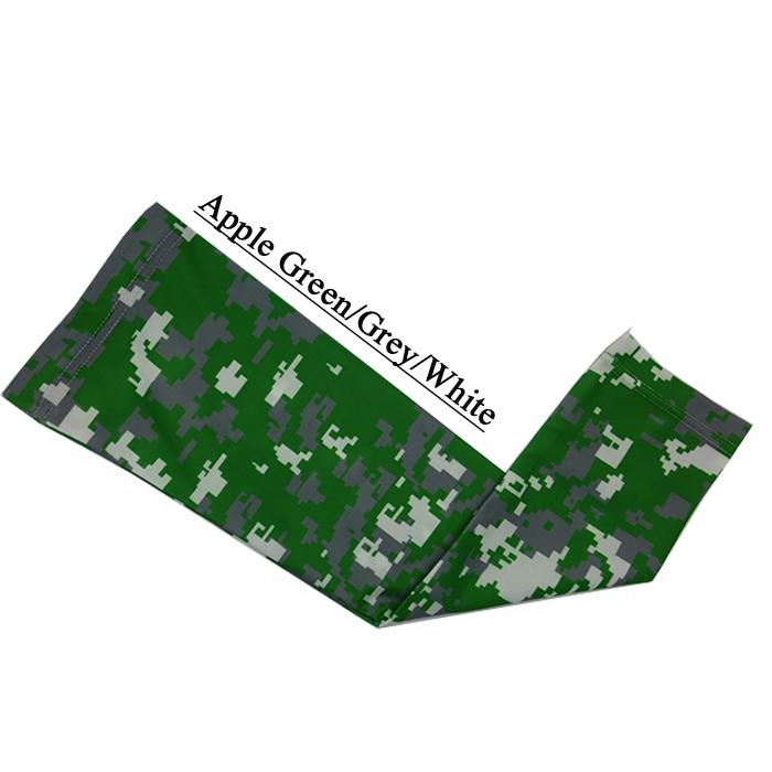 Apple Green/Grey/White Sports Arm Sleeve Camo Baseball Football