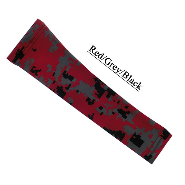 Red/Grey/Black Sports Compression Arm Sleeves Youth Adult Baseball Football Basketball