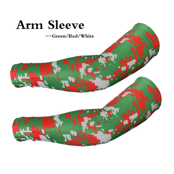NEW Compression Sports Arm Sleeve Apple Green/Red/white Camo Baseball Football Basketball
