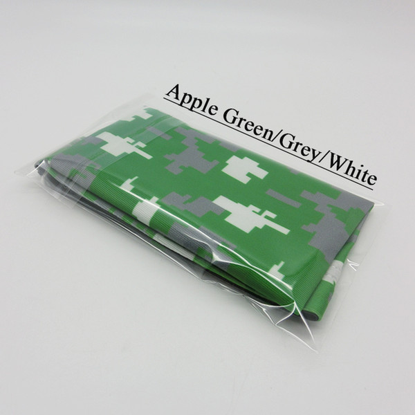 Apple Green/Grey/White Camo Arm Sleeves Cover UV Sun Protection Outdoor Sports Unisex