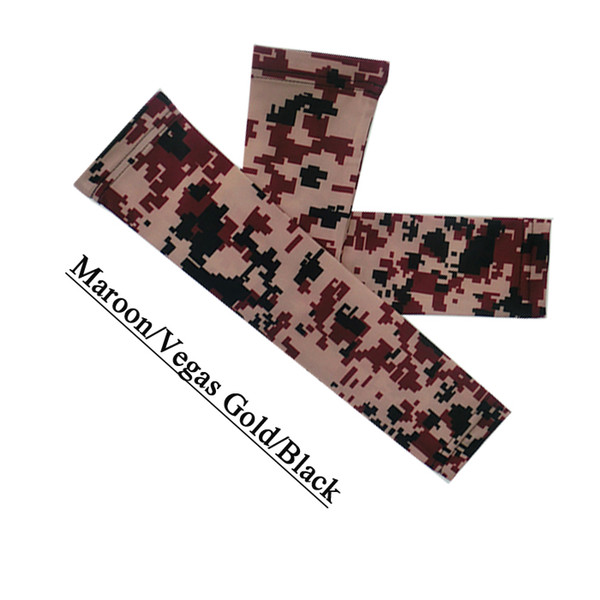 Vegas/Maroon/Black Camo Arm Sleeves Cover UV Sun Protection Outdoor Sports Unisex