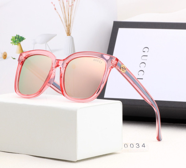 New driving Sunglasses for men women Classic Fashion Unisex UV400 design G letter brand sunglasses sun glasses with free box 0034-01