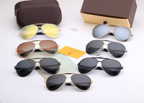 New driving Sunglasses for men women Classic Fashion Unisex UV400 design brand sunglasses sun glasses with free box 0826