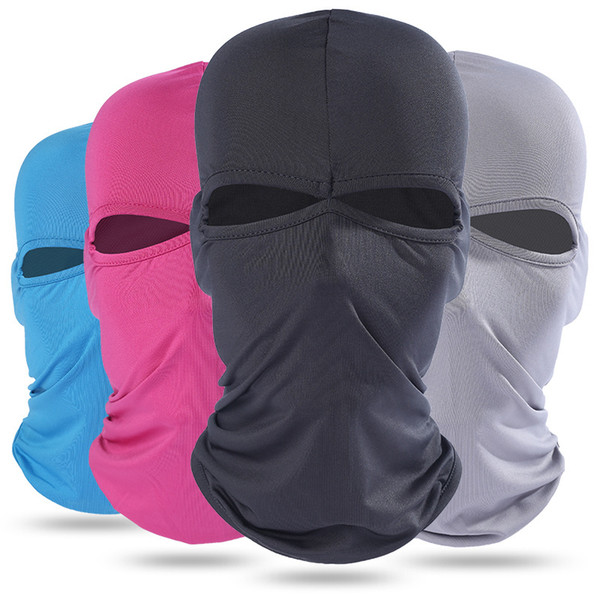 2 Hole Lycra Balaclava Cycling Caps Masks Windproof Hats Cap Tactical Bicycle Snowboard Helmet Protection Full Face Mask For Men Women