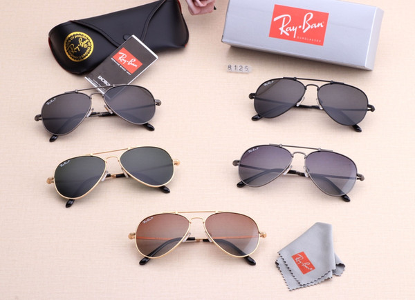 New driving Sunglasses for men women Classic Fashion Unisex UV400 design brand sunglasses sun glasses with free bag and box 8125