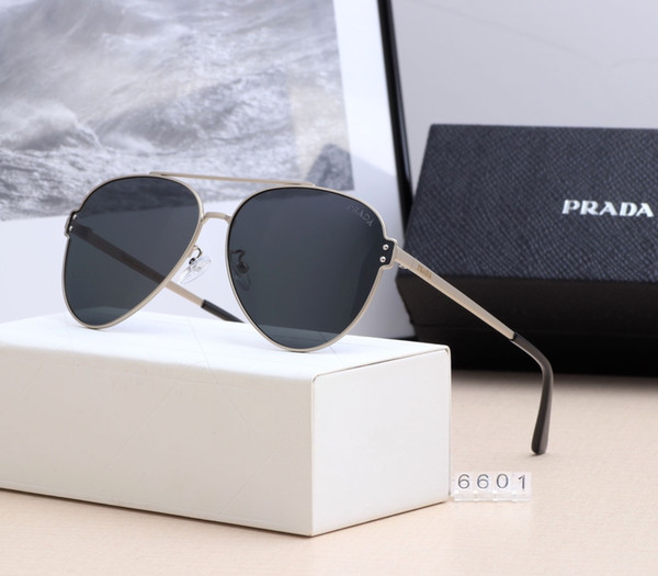 New driving Sunglasses for men Classic Fashion Unisex UV400 design brand sunglasses MEN business sun glasses with free box 6601-01