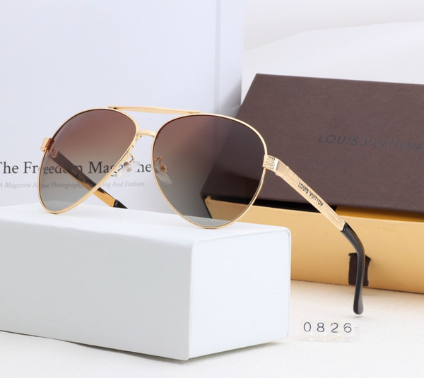 New driving Sunglasses for men women Classic Fashion Unisex UV400 design brand sunglasses sun glasses with free box 0826-01