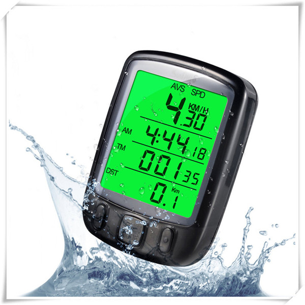 Bike Digital LCD Multifunction Waterproof Bicycle Wired Stopwatch Backlight Night Ride Computer Odometer Speedometer Temperature Free Ship