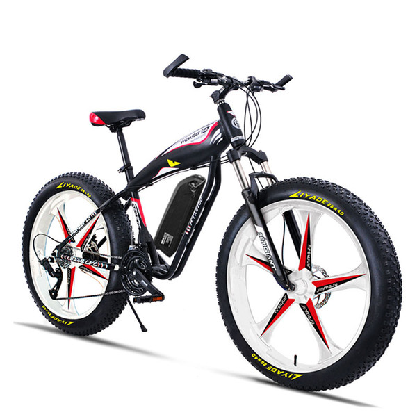 Custom 26inch Ebike electric mountain bicycle fat 4.0 tries snow beach bike off-road 5spoke wheel 48V 750W high speed motor MTB