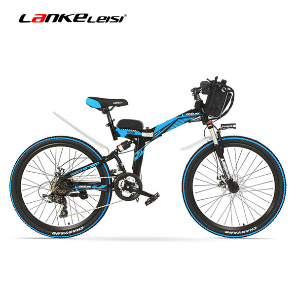 K660D 26'' Electric Bike, 500w Motor, 48V 12Ah Battery, Full Suspension High-carbon Steel Frame, Folding Electric Bicycle, Disc Brake.