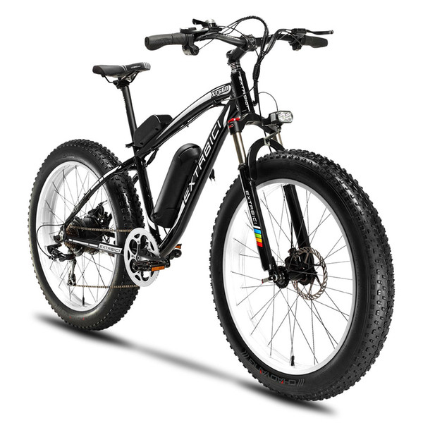 Cyrusher XF660 Mans 48V 500W Electric Mountain Bike 7 Speed Mechanical Disc Brakes with Front Light and Bell Fat Tire Ebike