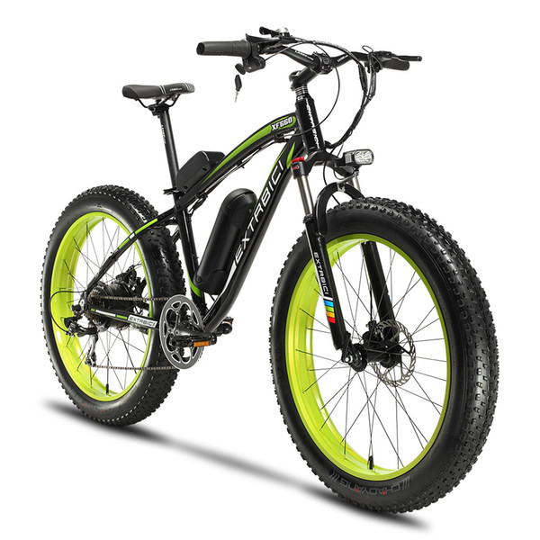 Cyrusher XF660 48V 500W Electric Snow Bike Mountain Electric Bicycle 7S 4.0 Fat Tire ebike with Adjustable Handlebar Disc Brakes