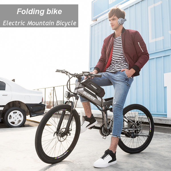 26inch folding electric mountain bicycle 24 speed 48V lithium battery electric Ebike instead of walking disc brake assist gear