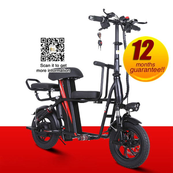 12 inch 2.5cm tire electric bicycle 48V 20A Lithium Battery bike 3 seat for family children electrical e bikes