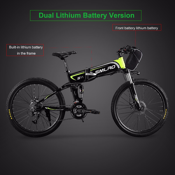 26 inch electric mountain bike hidden 48V lithium battery Dual battery version 350w-500w electric bicycle MTB EBIKE 80KM RANGE