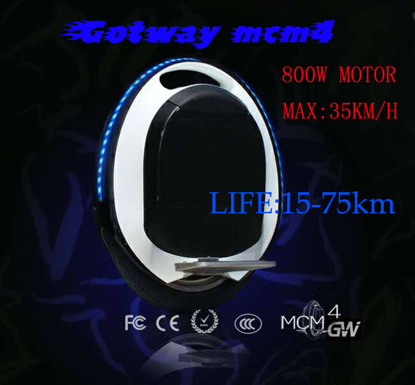 Gotway MCM4 V3(260wh,340wh,520WH,680WH)electric unicycle one wheel scooter 800W motor max speed 35km/h+ freeshipping