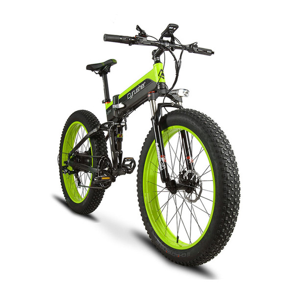 wholesale 500W 48V 10AH Full Suspension frame XF690 Fat tire Bike Speed Folding Electric Bike With Computer Speedometer