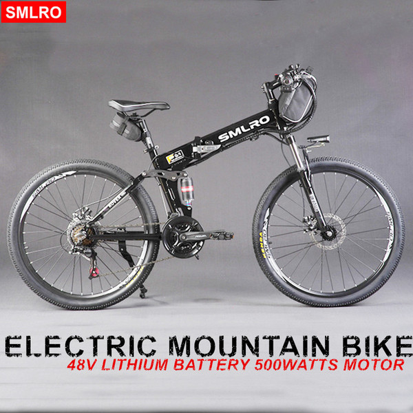 26inch electirc bicycle aluminum alloy frame 48V lithium battery 500W motor smart fold Electric mountain bike long rang ebike