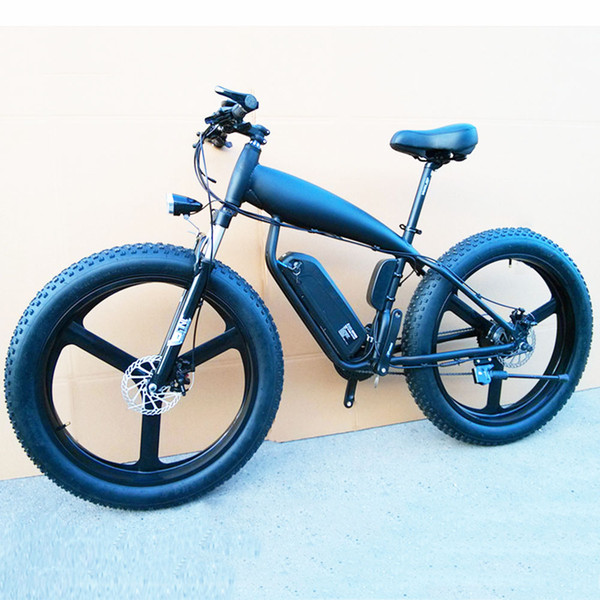 Custom 26inch Fat tire ebike 500W-1500W 48V Li-ion snow electric mountain bicycle Hydraulic disc brake Air pressure front fork