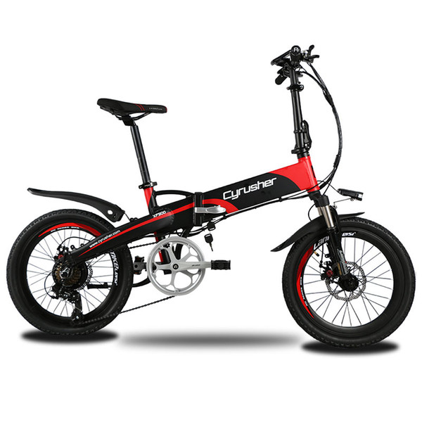 Cyrusher XF500 250W 48V brushless motor electric bike full suspension folding 7 speeds e bike