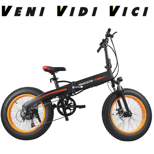 Venividivici 20 inch folding ebike Snow fat tire fatbike qicycle electric bicycle mountain bike With Computer Speedometer