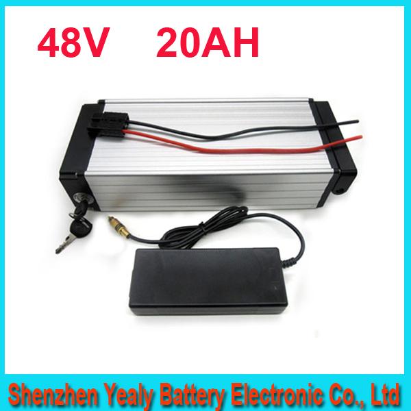 free shipping 48V 1000W Electric bike battery Lithium ebike/ luggage battery 48V 20Ah with BMS,54.6V 2A charger