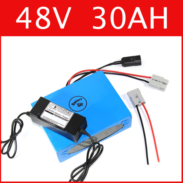 48V 30AH lithium battery super power electric bike battery 54.6v lithium ion battery + charger + BMS , Free customs duty