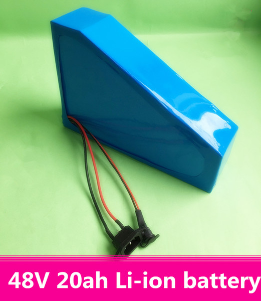 Free shipping Triangle electric bike battery 48v 20ah lithium ion battery for 1000w motor e bike scooter kit+2A charger+bag