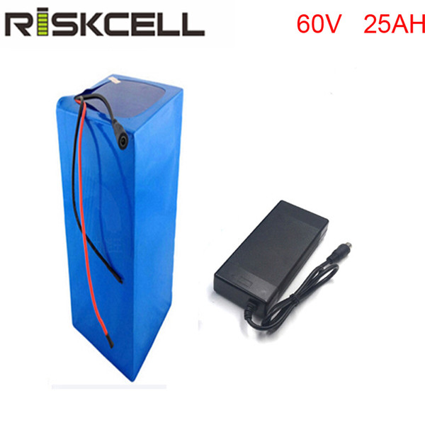 Free customes taxes and shipping 60v 3000w Electric Bike Lithium Battery 60v 25ah with BMS Built-in and with charger