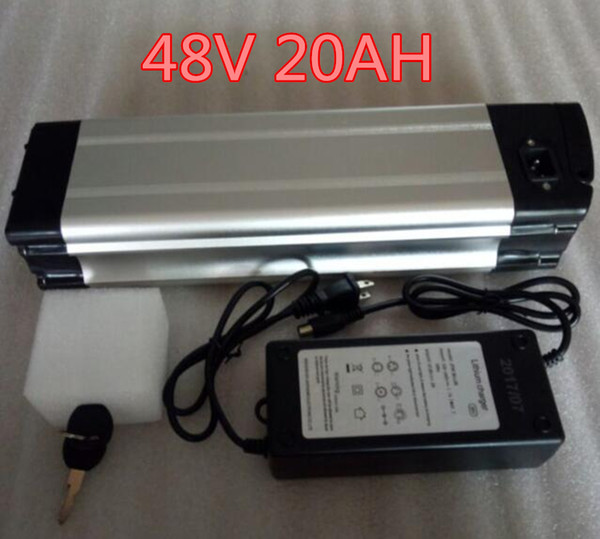 48v 1000W electric bicycle battery lithium electric bicycle silver fish with discharge battery 48v 20Ah and BMS, 54.6 V 2A charger