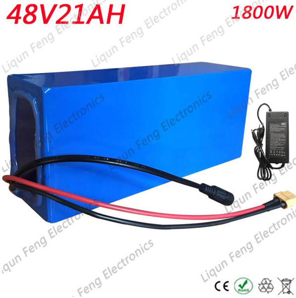 Free AU EU US electric motorcycle high power battery pack 48v 21ah for 750W to 1500W motor +2A Charger