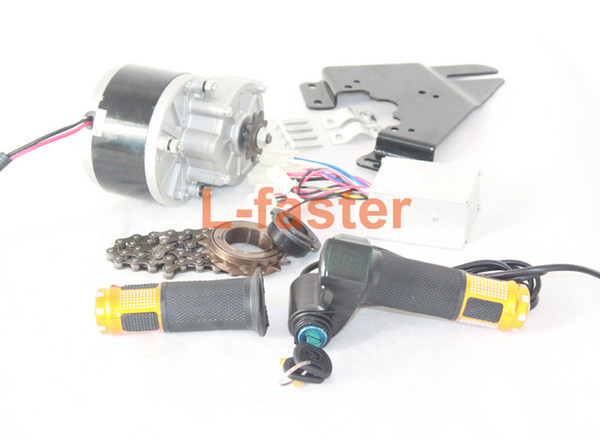 250W ELECTRIC BRUSH MOTOR FOR BICYCLE ELECTRIC ACCELERATOR WITH KEY SWITCH AND BATTERY VOLTAGE SIMPLE MOTOR KIT FOR DIY E-BIKE