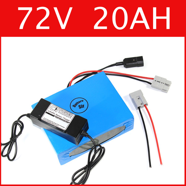 72V 20AH lithium battery super power electric bike battery 84v lithium ion battery + charger + BMS , Free customs duty