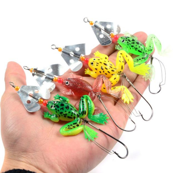 Fishing Equipment Soft Frog Soft Fish Sequins Single Hook Green Fishing Bait Supply Road Asian Bait